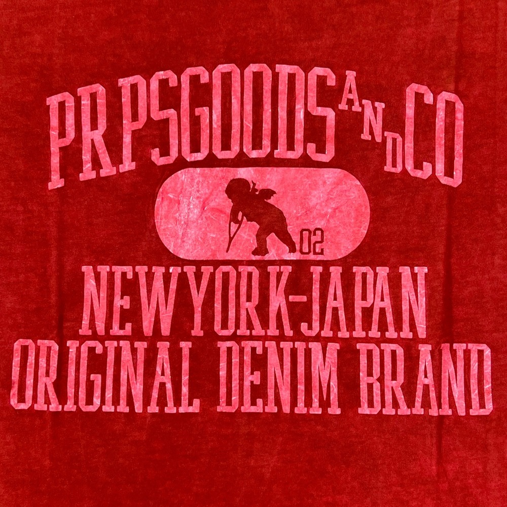 PRPS GOODS&CO Red Graphic T Shirt "New York Japan Original Denim Brand" Men's L - Picture 3 of 11